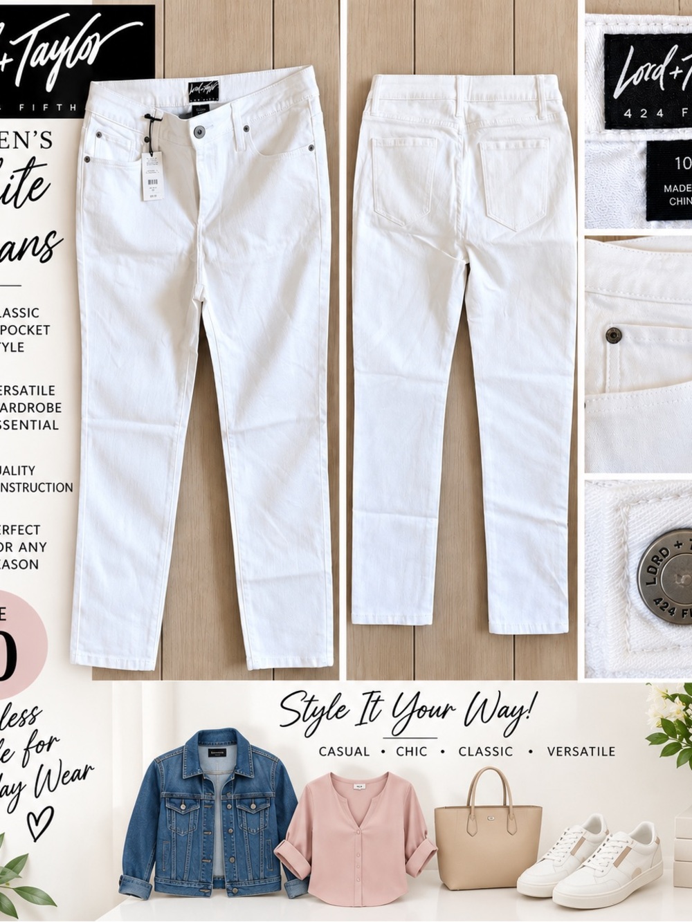 Lord & Taylor White Skinny Jeans
